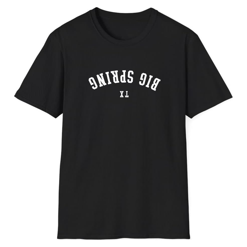 Big Spring TEXAS ARCHED - UPSIDE DOWN — Black